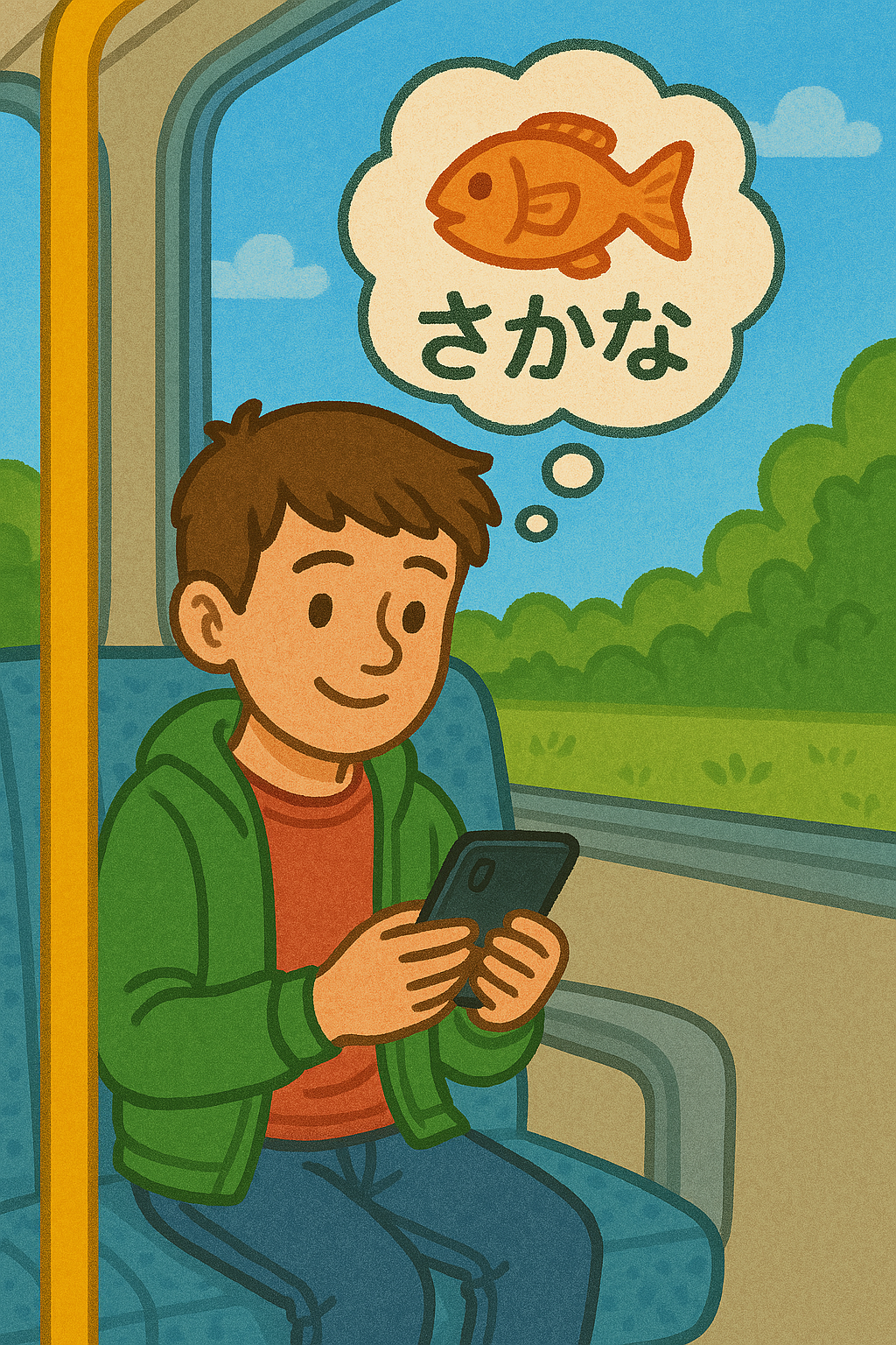 Calendar and clock representing Hiragana learning time